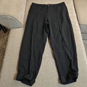 A New Day Black High Rise Relaxed Chambray Neutral Casual Pants Size 16